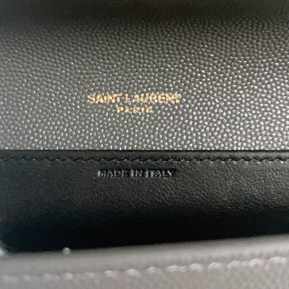 Saint Laurent Uptown Chain Wallet in Grain De Poudre Embossed Leather - Picture 9 of 16